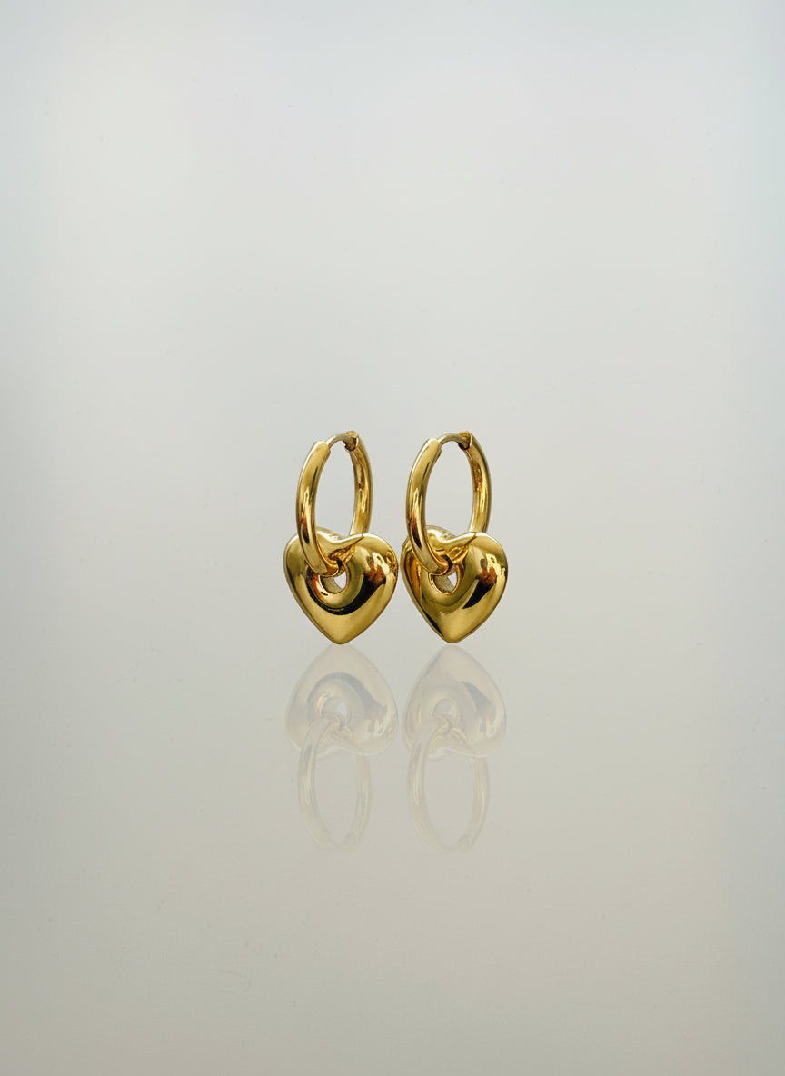 עגילי לב גדול