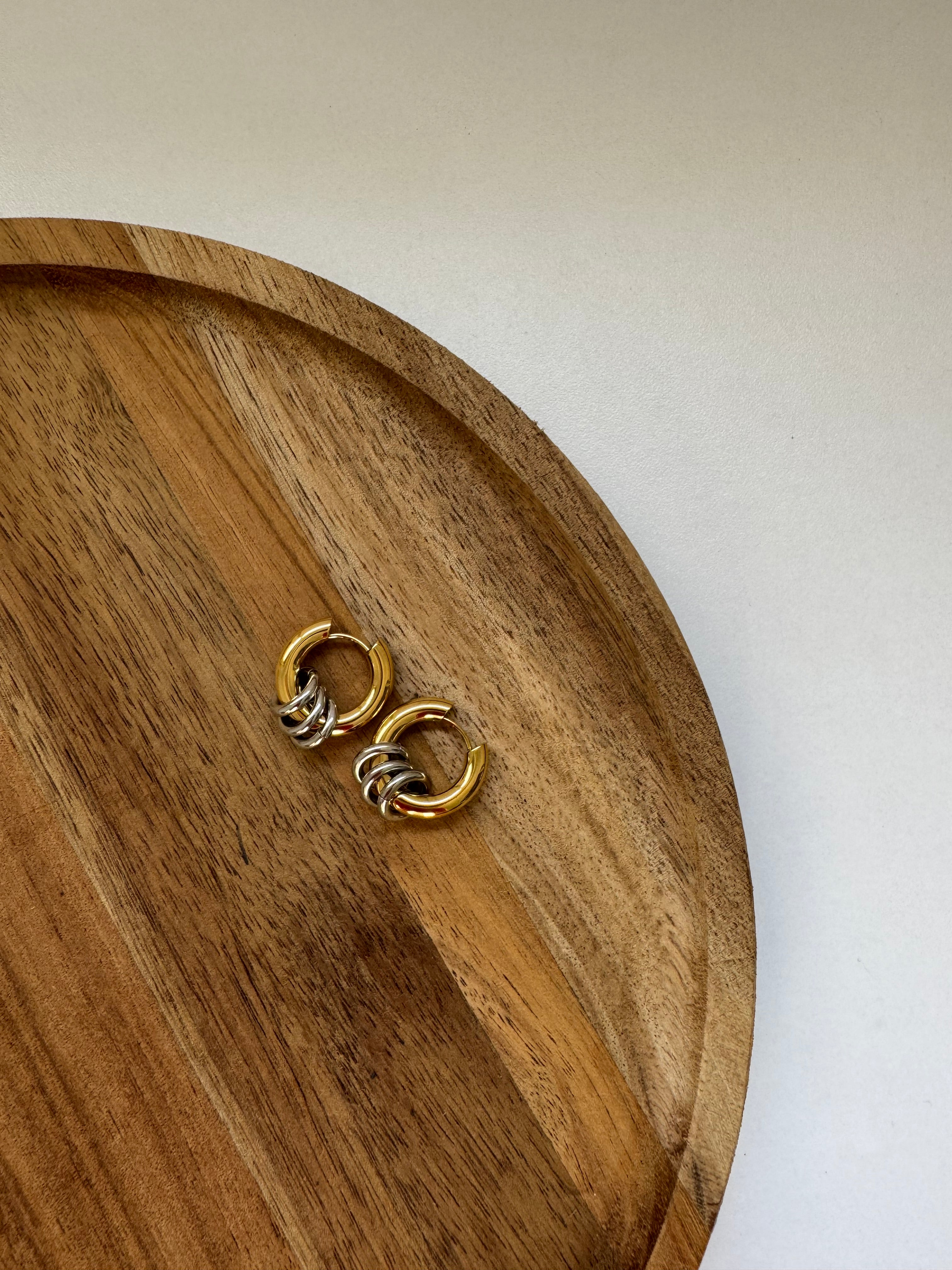 עגילי חישוק משולב