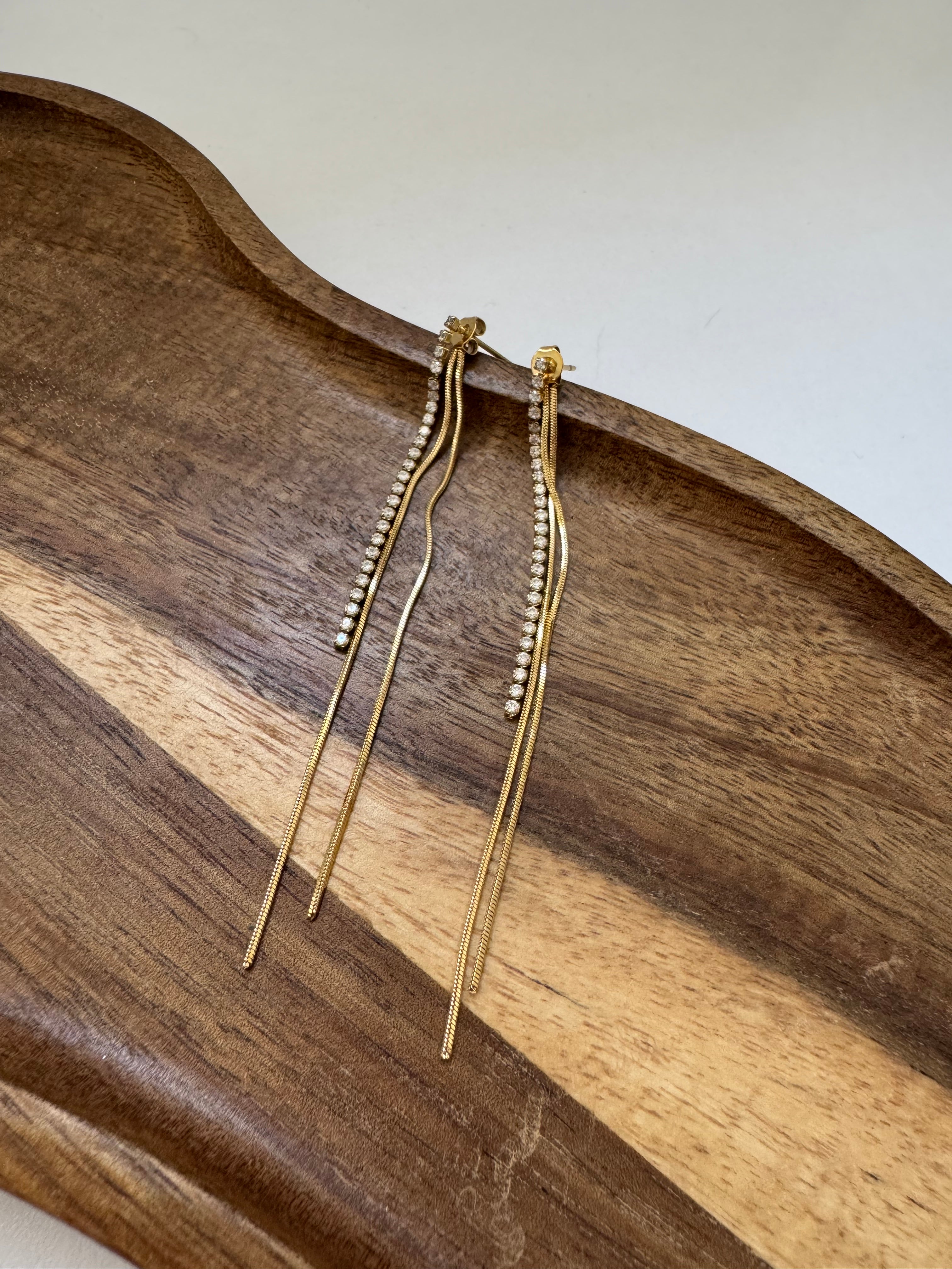 עגילי קריסטלים נופלים