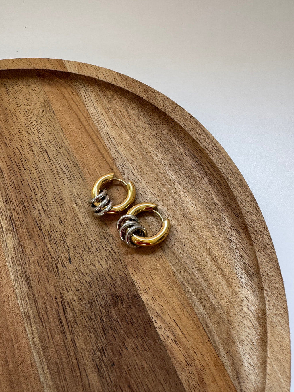 עגילי חישוק משולב