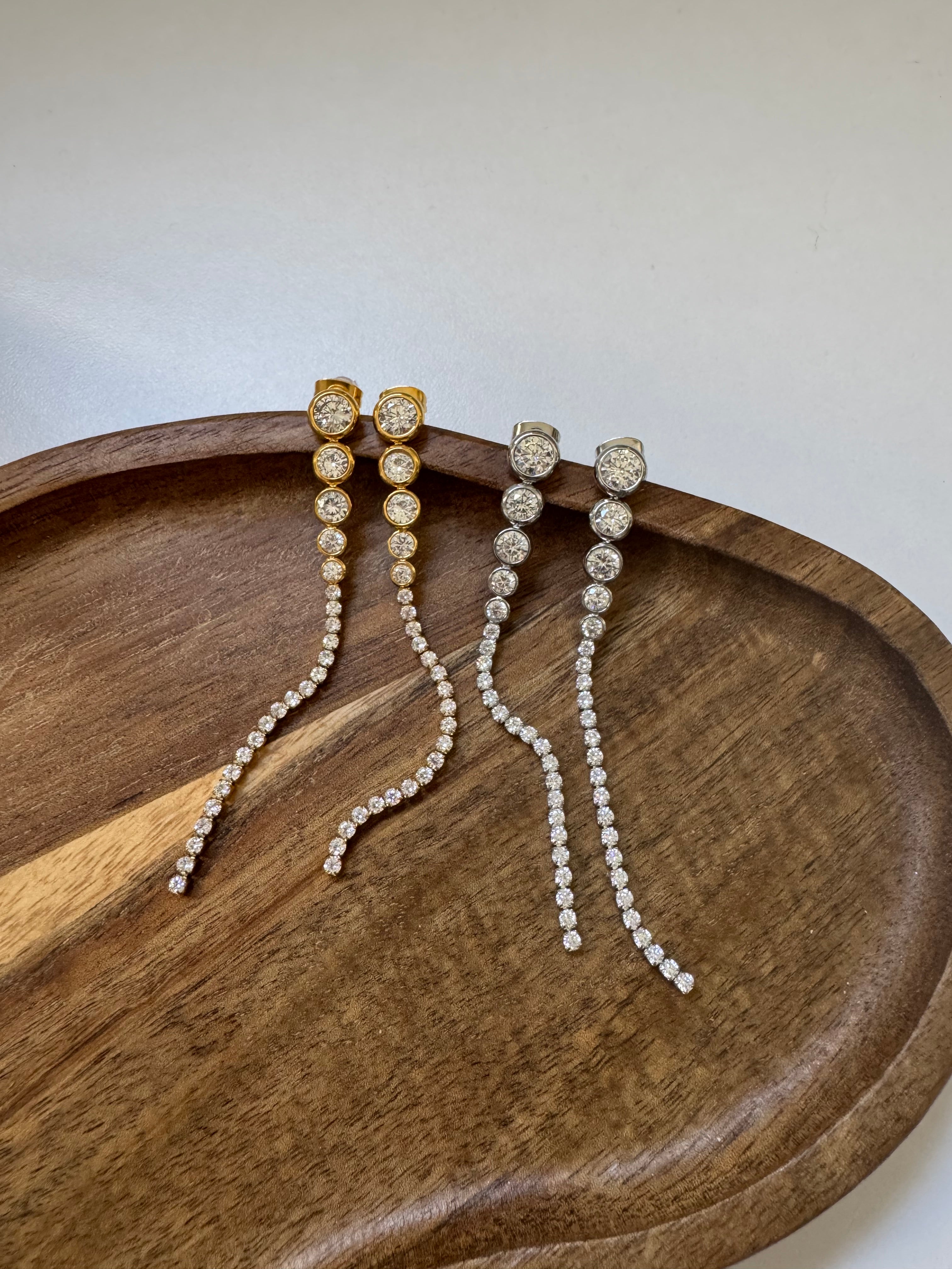 עגילי זירקון מפל